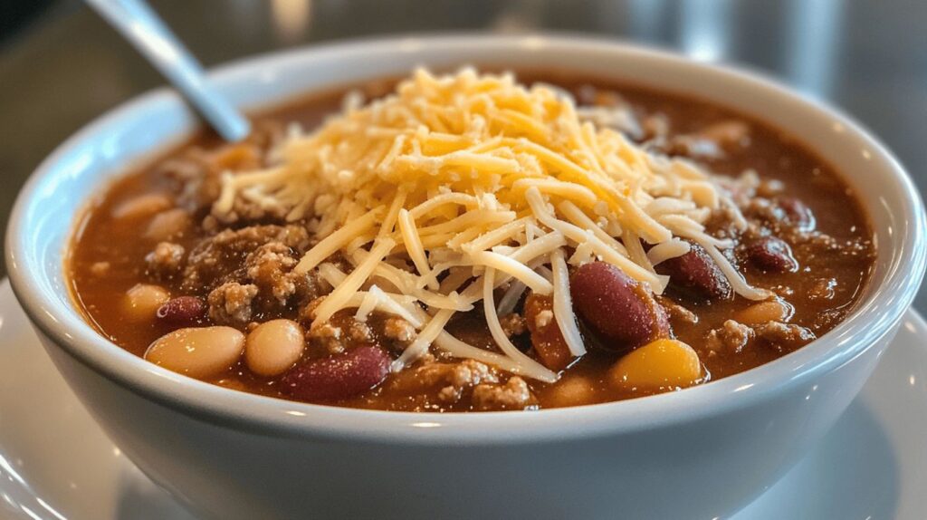 Regular Chili with Beans and Cheese