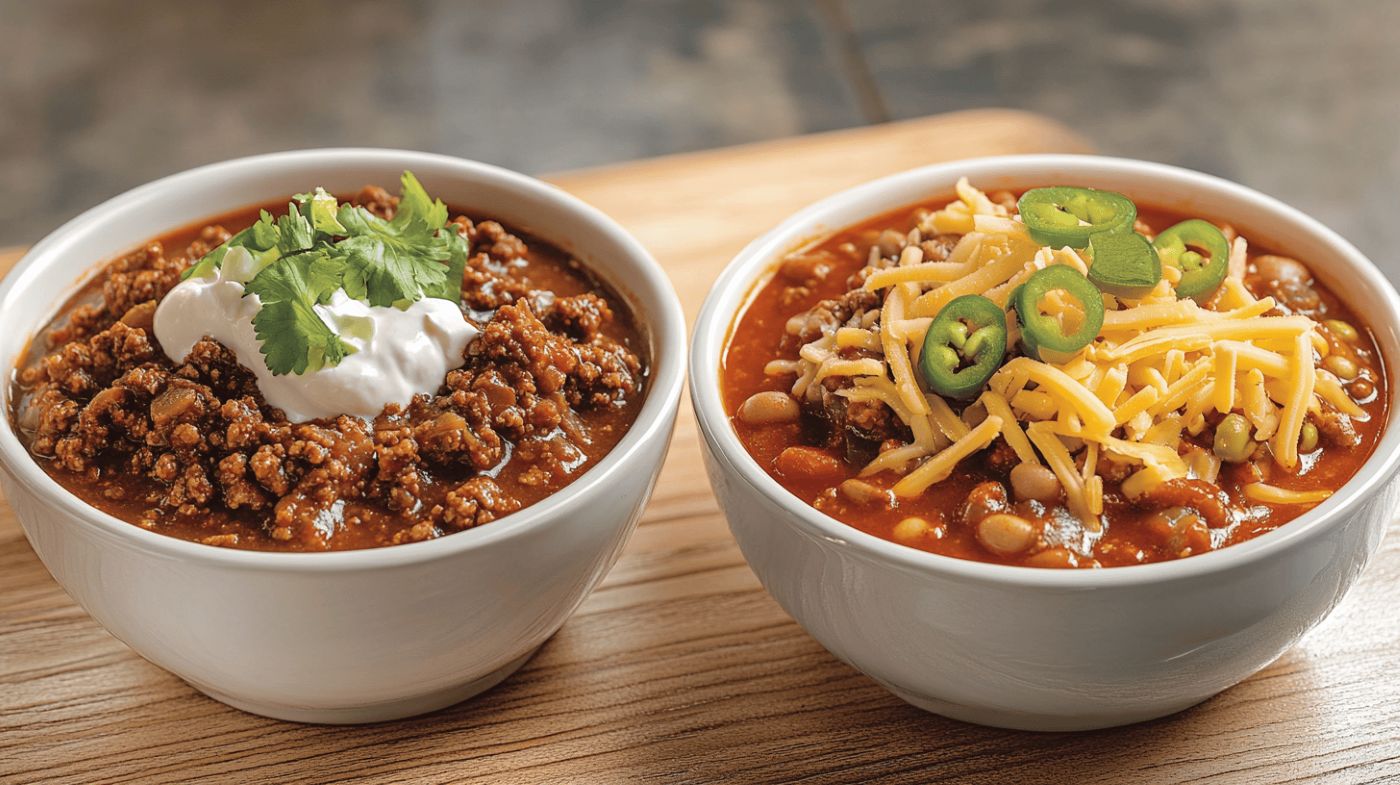 Texas Chili vs. Regular Chili Side-by-Side